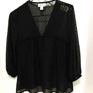 Ann Taylor loft sheer black blouse 4